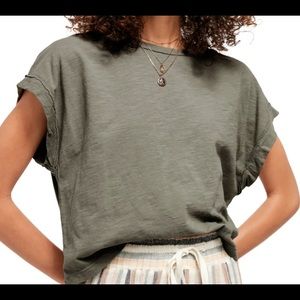 Free People “We Rock Tee” in washed army